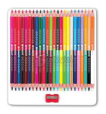 Карандаши цветные двусторонние 24/48цв. Premium Kolori, треугольные, + точилка Penmate - фото 1