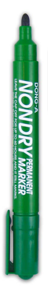 Маркер перманентний, кругле вістря, 1-5мм., зелен. Dong-A - фото 1