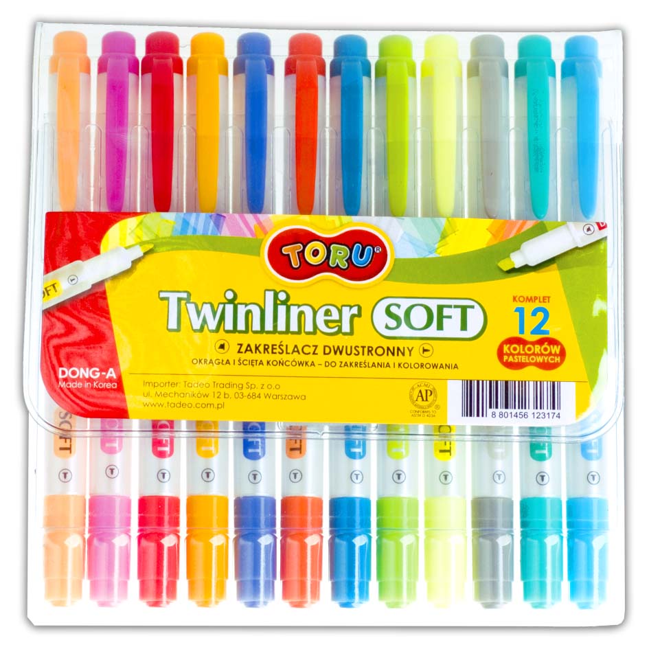 Маркер текстовый 0,9-4мм., двусторонний, пастельный, набор 12шт./уп. Dong-A - фото 2