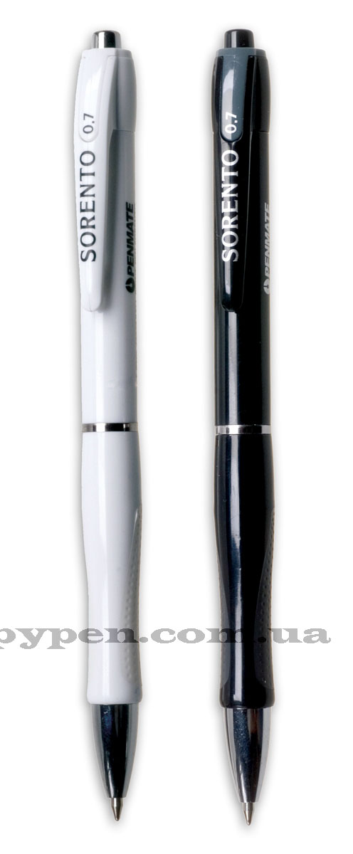 Ручка кулькова автоматична  SORENTO BLACK & WHITE, стержень син. Penmate - фото 2