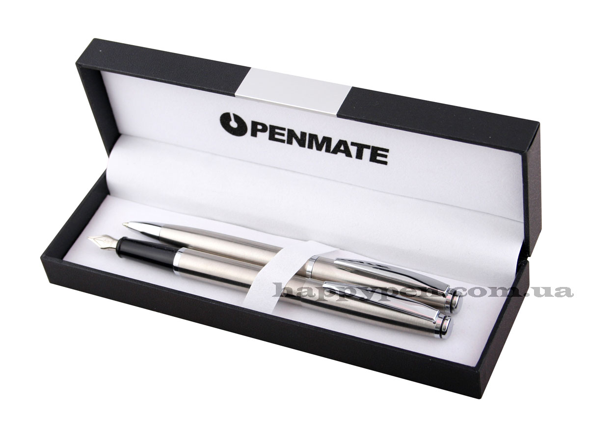 Ручка кулькова і пір'яна VIRTUO в подарунковому футлярі, сріб., срібл. Penmate - фото 2