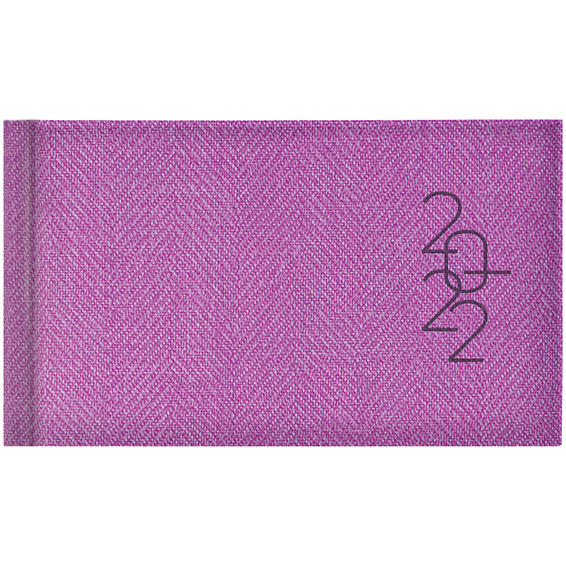 Еженедельник датированный 2022 карманный Tweed, 15,3х8,7см., фиолет. Brunnen - фото 1