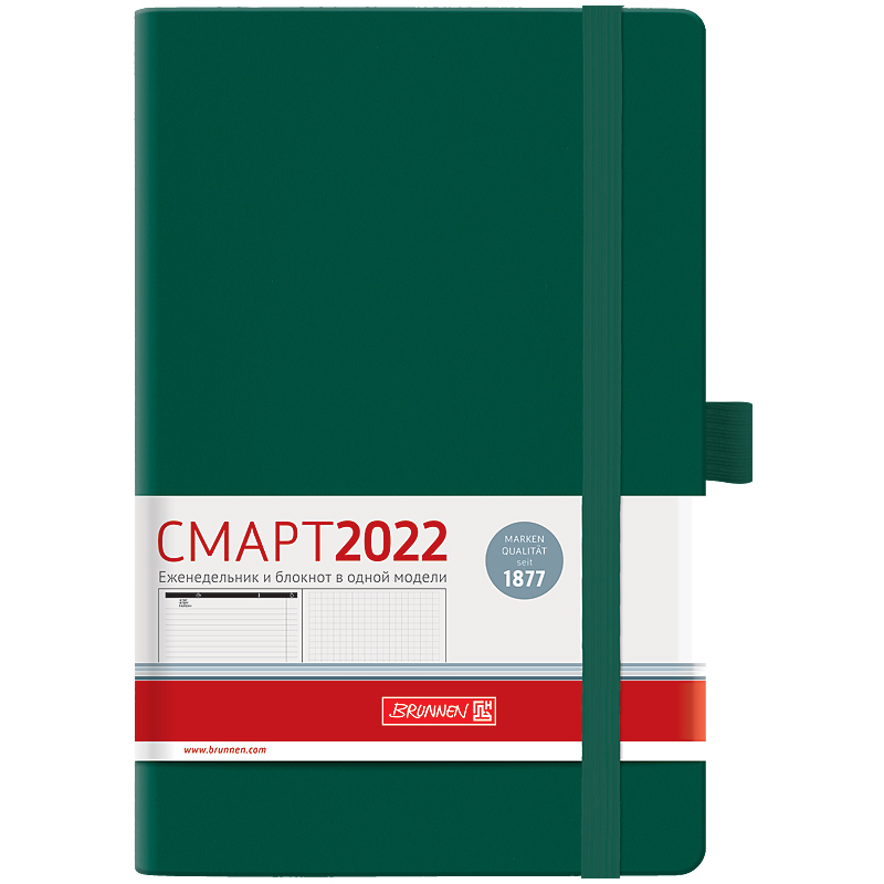 Еженедельник датированный 2022 Смарт Strong,12,5х19,5см., 12,5х19,5см.,  глубокий зелен. Brunnen - фото 3