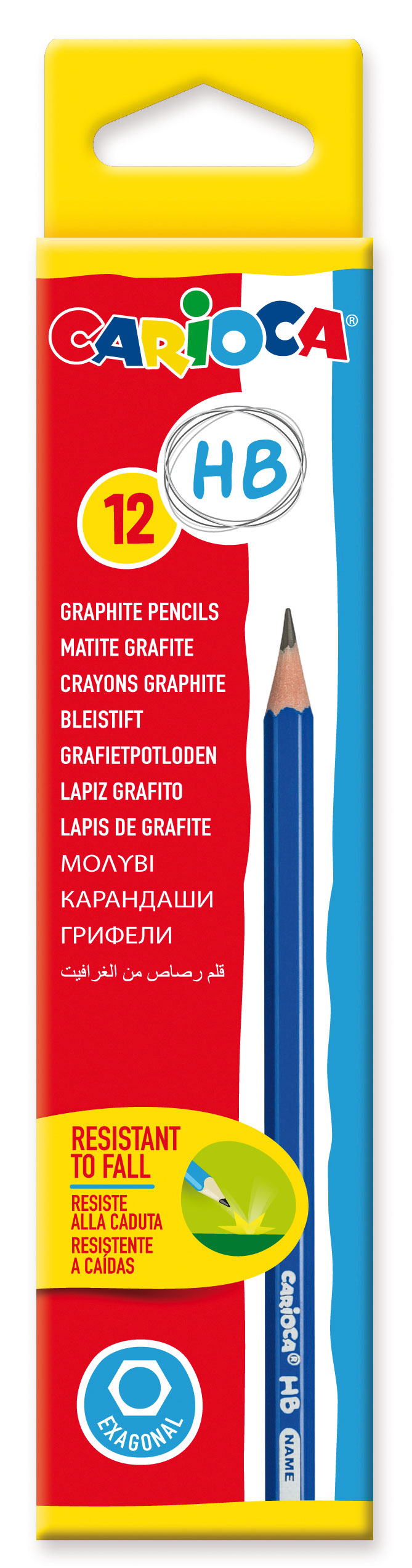 Карандаш чернографитный HB, корпус из пластика, 12шт/уп. Carioca - фото 1