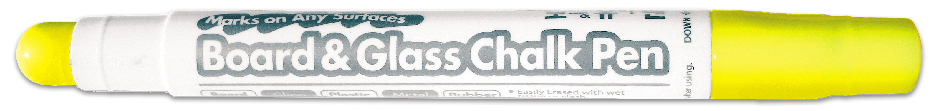 Маркер-крейда для дошок та скла, круглий наконечник 1-8мм., жовт. Mungyo - фото 1