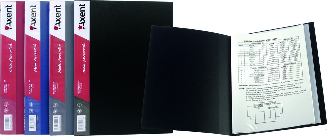 Папка на 10 файлів, бордо Axent - фото 1