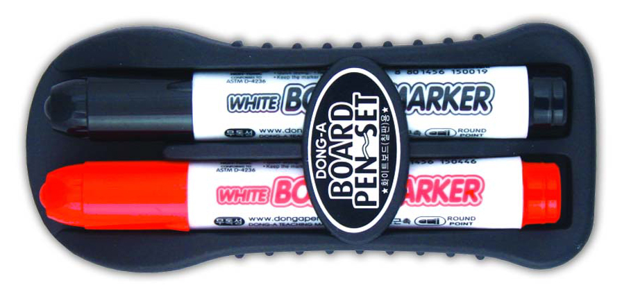 Губка для дошки і 2 маркери (чорний + червоний) Dong-A - фото 1