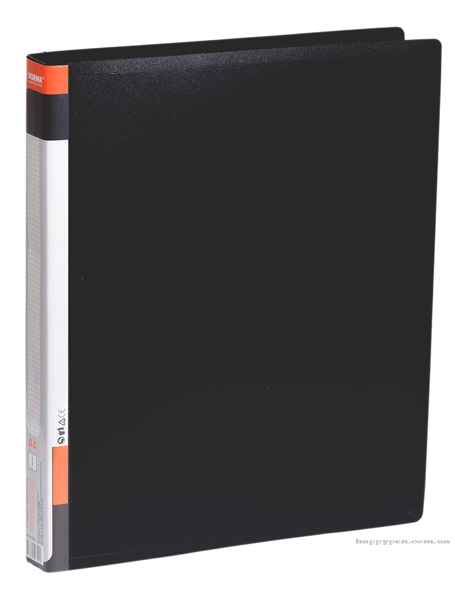 Папка А4, 40мм., 2кільця, пластик (PР), чорн. NORMA - фото 1