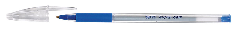 Ручка кулькова CRISTAL Grip, корпус, прозор., ст., син. Bic - фото 3