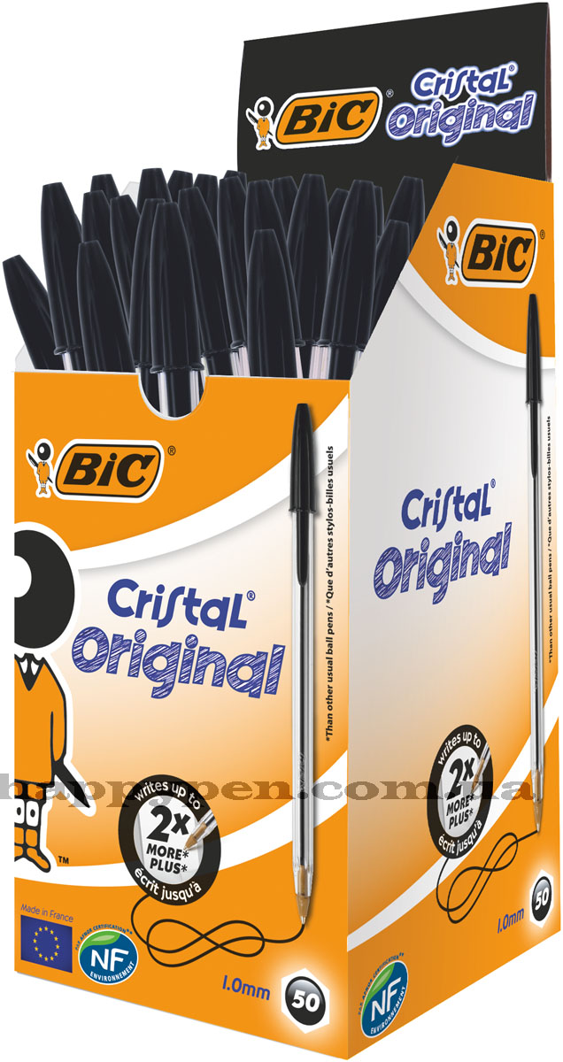 Ручка шариковая Cristal, корпус прозр., стержень черн. Bic - фото 5