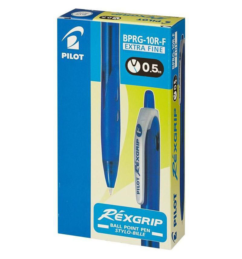 Ручка кулькова автом. RexGrip 0,5мм, корпус черн., ст. чорн. Pilot - фото 5
