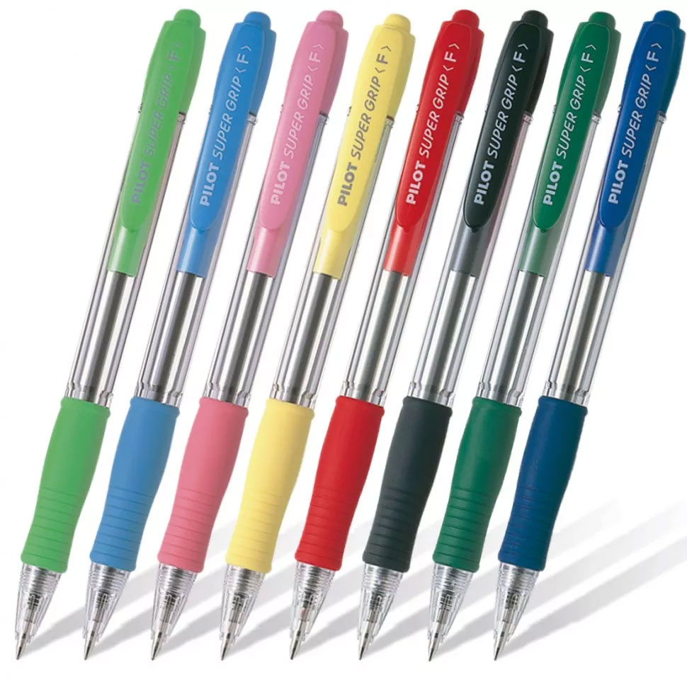 Ручка шариковая автом. Super Grip 0,7мм., корпус прозр, ст. син. Pilot - фото 5