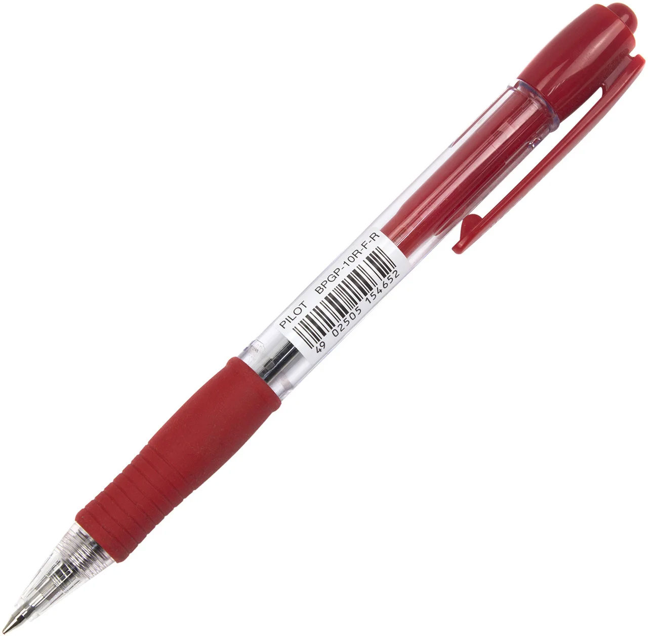 Ручка шариковая автом. Super Grip 0,7мм., корпус прозр., ст. красн. Pilot - фото 1
