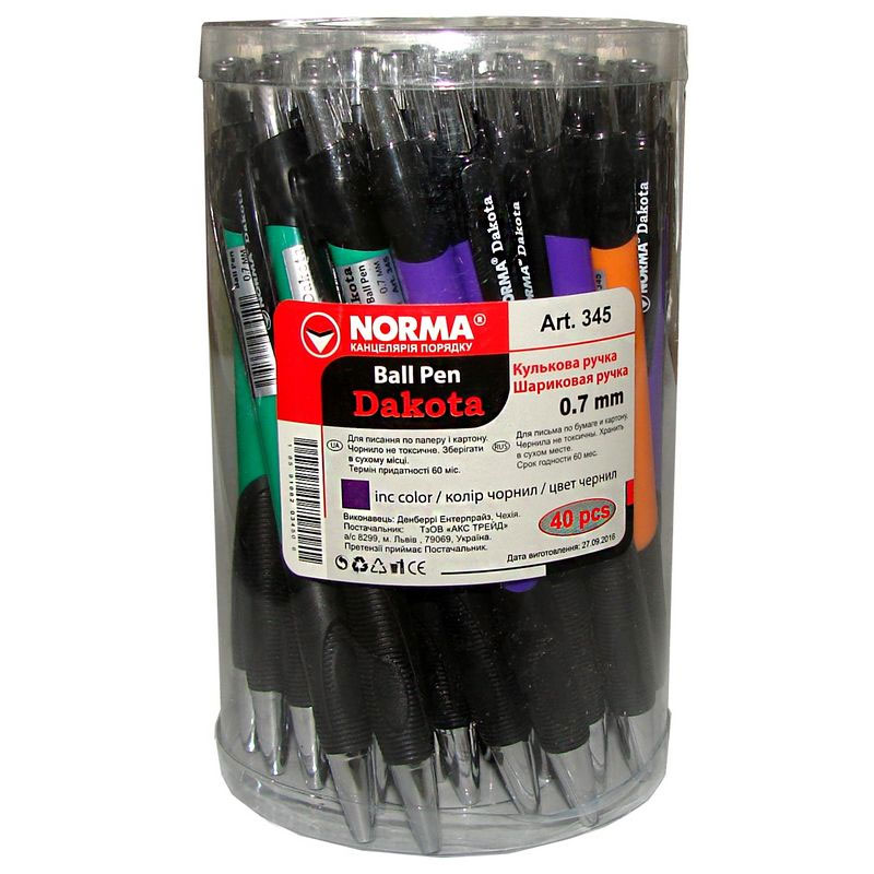 Ручка кулькова автоматична Dakota корпус асорт., ст. син. асорті NORMA - фото 2