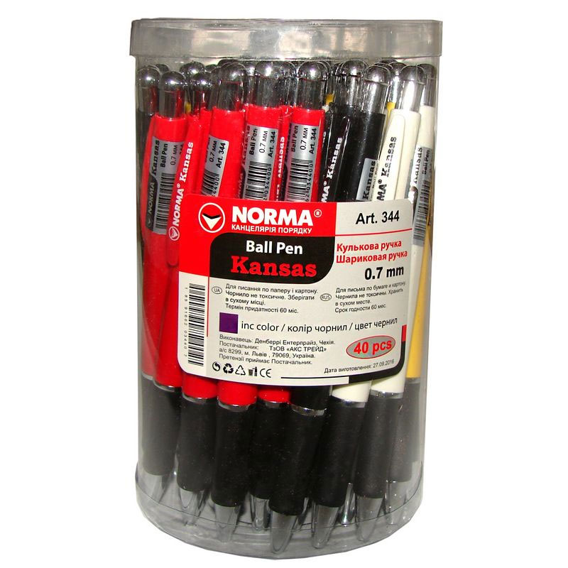 Ручка кулькова автоматична Kansas корпус асорт., ст. син. асорті NORMA - фото 2