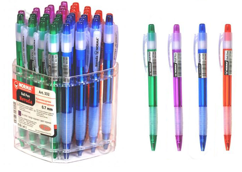 Ручка шариковая автоматическая Nevada, корпус ассорт., стержень син. NORMA - фото 1