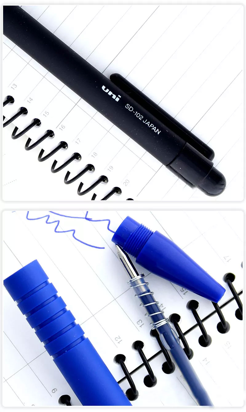 Ручка шариковая автоматическая SD-102, 0,7мм., корпус син., стержень син. Uni - фото 2