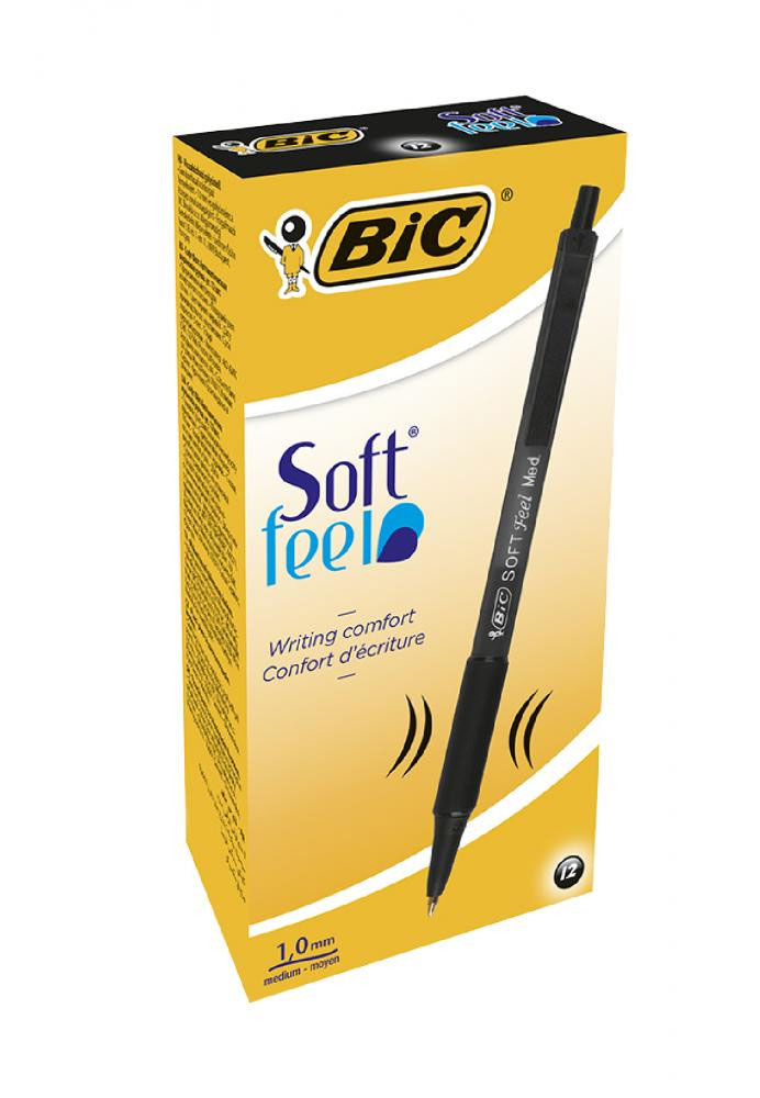 Ручка кулькова автоматична Soft Feel clic Grip корпус, черн., ст., чорн. Bic - фото 2