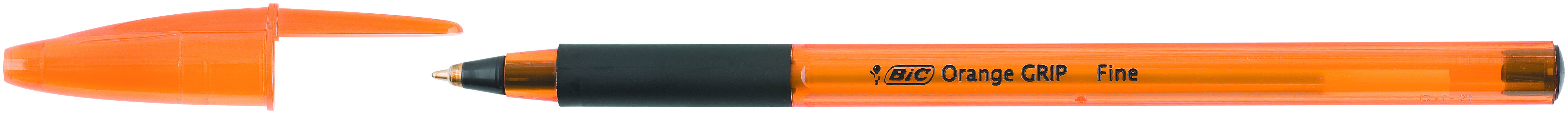 Ручка кулькова ORANGE Grip, корпус помаранч., ст. чорн. Bic - фото 1