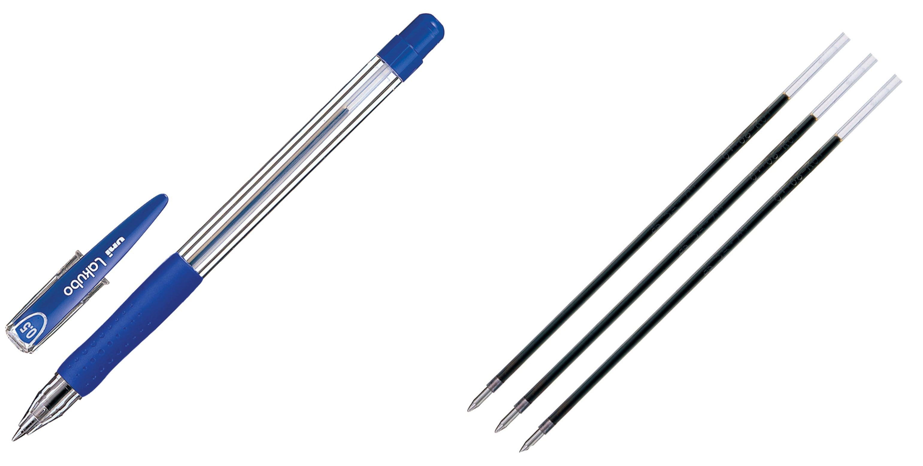 Ручка шариковая Lakubo micro, 0,5мм., корпус прозр., стержень син. Uni - фото 7