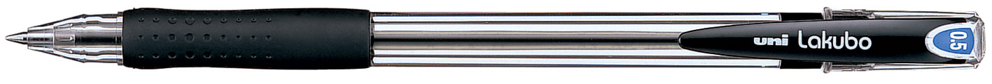 Ручка шариковая Lakubo micro, 0,5мм., корпус прозр., стержень черн. Uni - фото 1