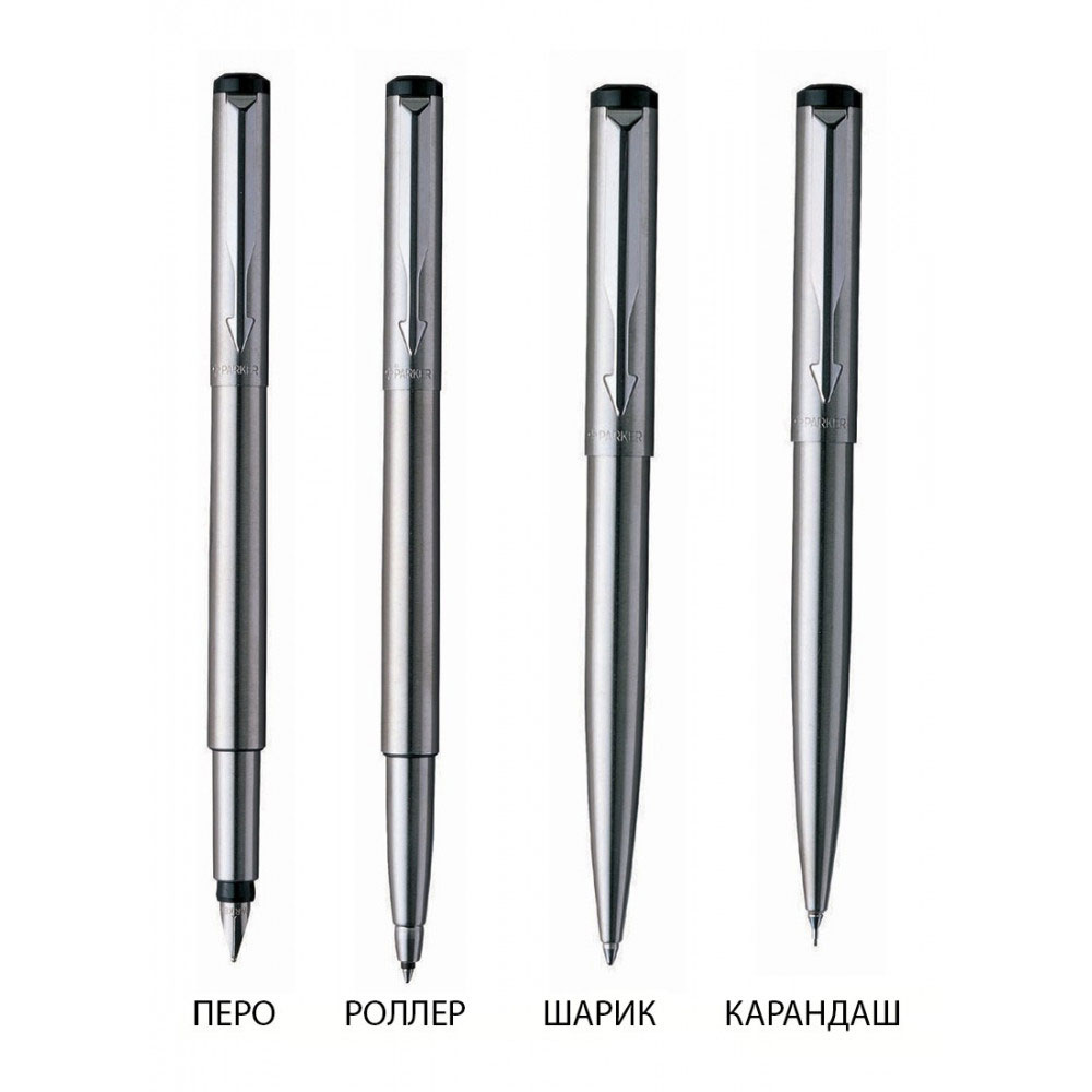 Ручка кулькова Vector Stainless SteelCT - сталь, затиск - сталь Parker - фото 2