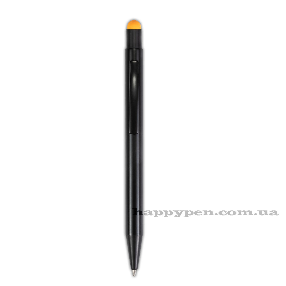 Ручка шариковая автомат. BLACK TOUCH корп.черный, стерж. син., резинка для сенс. экранов оранж. Penmate - фото 2
