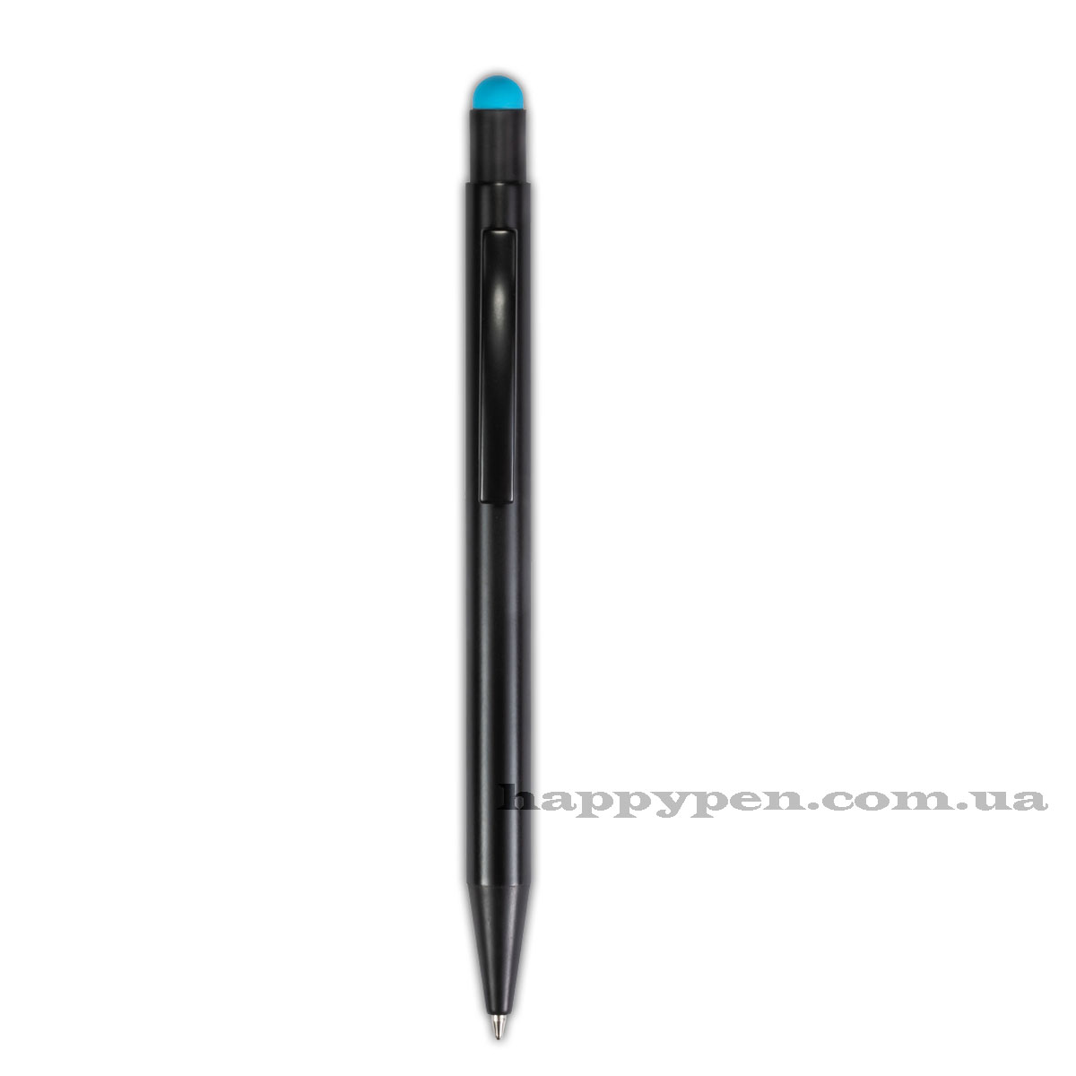 Ручка шариковая автомат. BLACK TOUCH корп.черный, стерж. син., резинка для сенс. экранов син. Penmate - фото 2