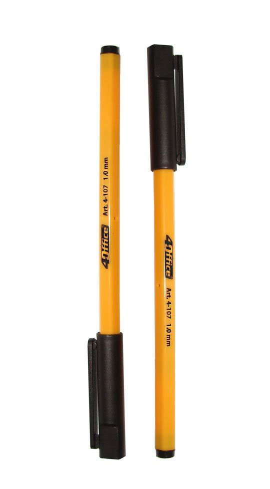 Ручка кулькова корпус, жовт., ст., чорн. 4Office - фото 2