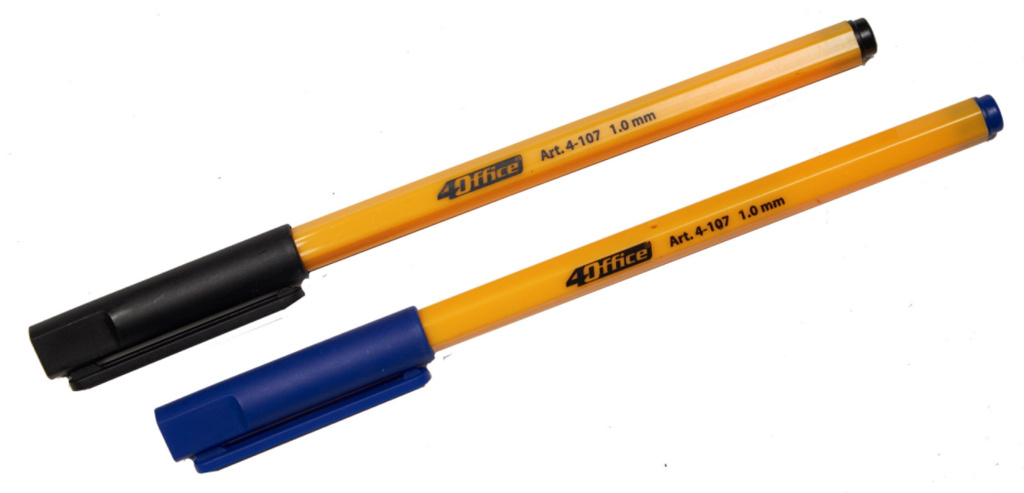 Ручка кулькова корпус, жовт., ст., чорн. 4Office - фото 3