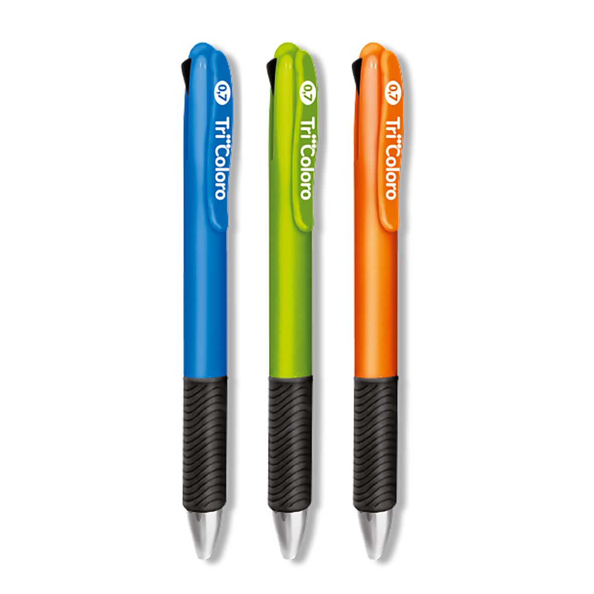 Ручка кульуова автоматична Tri Coloro 3х-кольорова, 0,7мм., колір чорнил: син., чорн. і черв. Penmate - фото 2