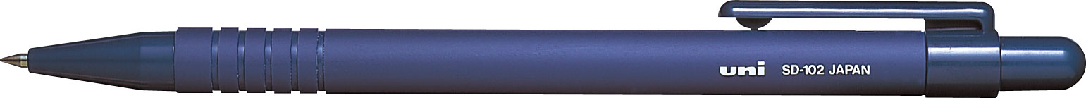 Ручка шариковая автоматическая SD-102, 0,7мм., корпус син., стержень син. Uni - фото 6