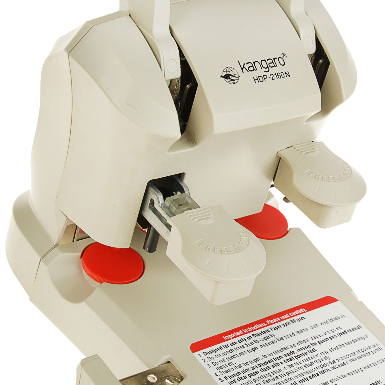 Діркопробивач великий, на 2 отвори, до 150 аркушів HDP-2160N, асорті Kangaro - фото 3