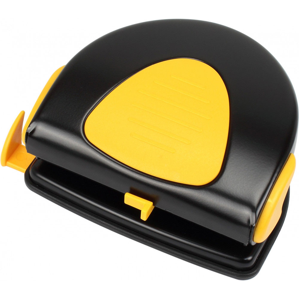 Дырокол на 2 отверстия, до 20 листов (4319), металлический, черн.- желт. Scholz - фото 2