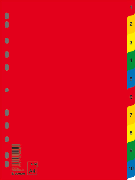 Розділювач пластиковий, цифровий 1-10, кольоровий DONAU - фото 1