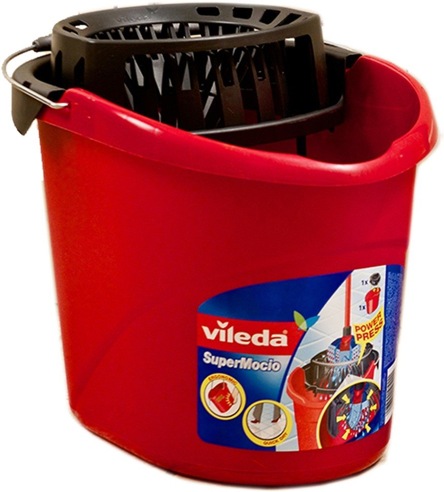 Ведро овальное, 10л., со встроенным отжимом. Super Mocio, пластик, красн. Vileda - фото 1