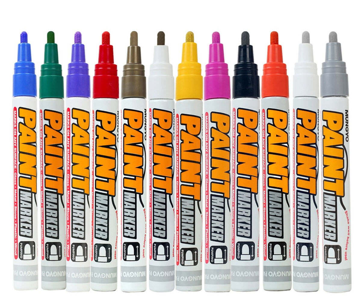 Маркер масляний, круглий накінечник 2-4мм., біл. Mungyo - фото 2