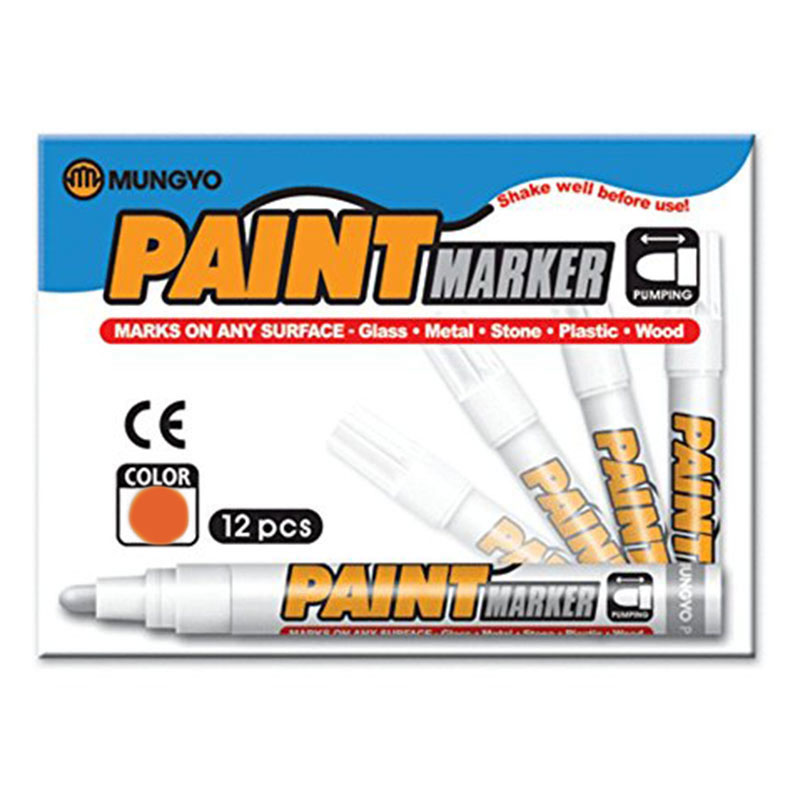 Маркер масляный, круглое острие 2-4мм., оранж. Mungyo - фото 2