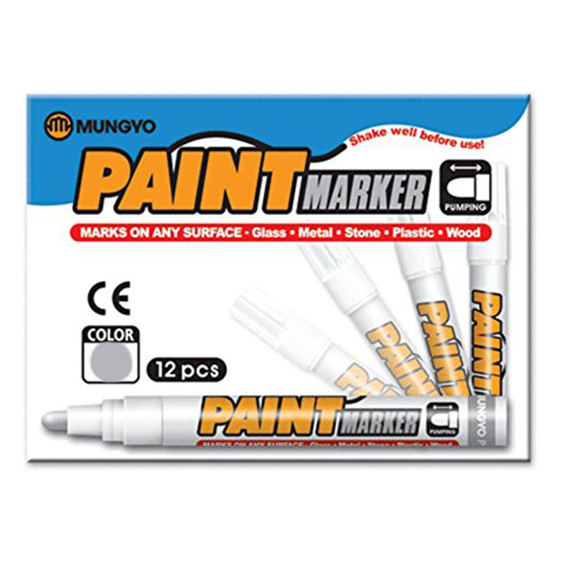 Маркер масляный, круглое острие 2-4мм., серебр. Mungyo - фото 2