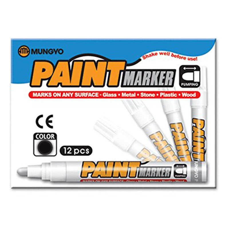 Маркер масляний, круглий наконечник 2-4мм., чорн. Mungyo - фото 2