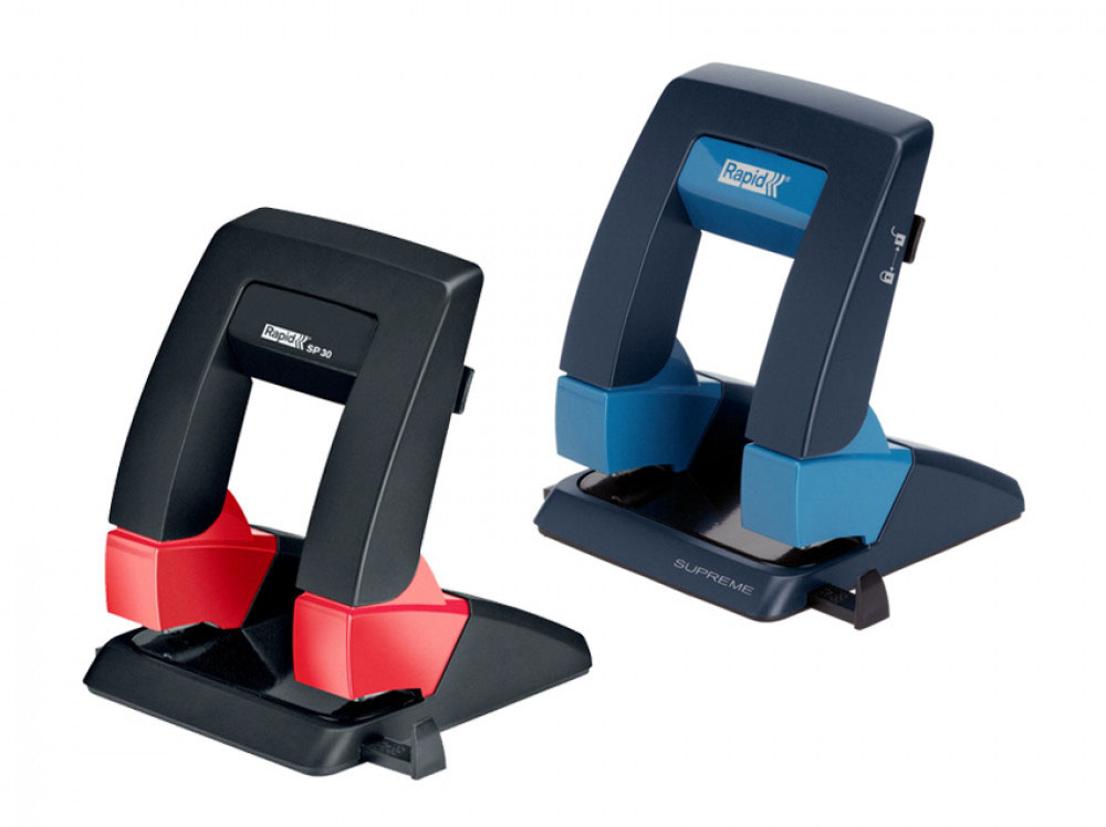 Дырокол на 2 отверстия, до 30 листов Supreme SP30 PressLess (вдвое меньше усилий), син. Rapid - фото 2