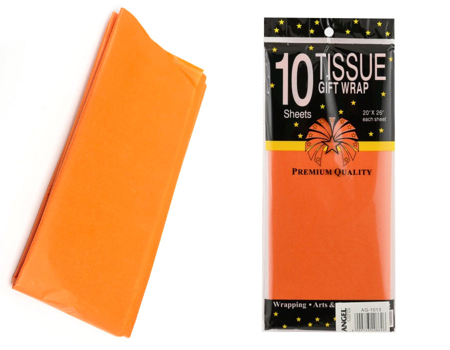 Бумага цветная Тишью, 10л., 50*66см,, оранж. WB - фото 5