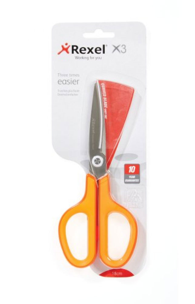 Ножиці 18,2см. X3, помар. Rexel - фото 2