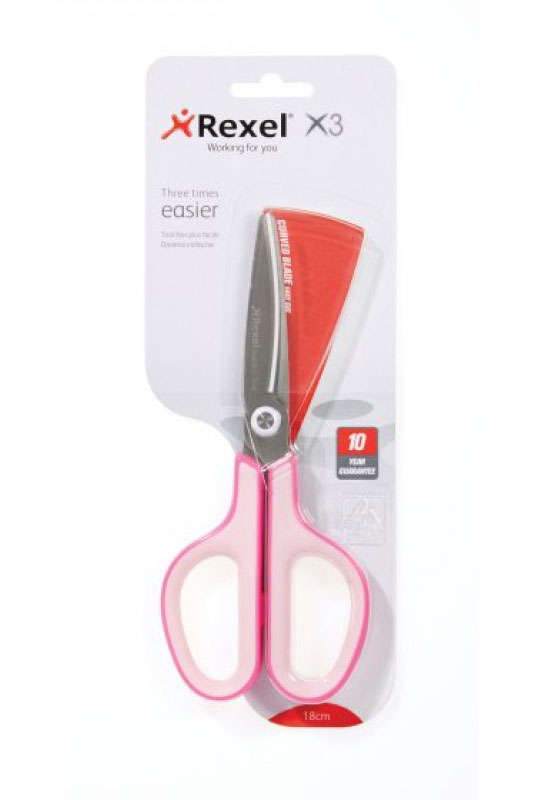 Ножиці 18,2см. X3, рожев. Rexel - фото 3