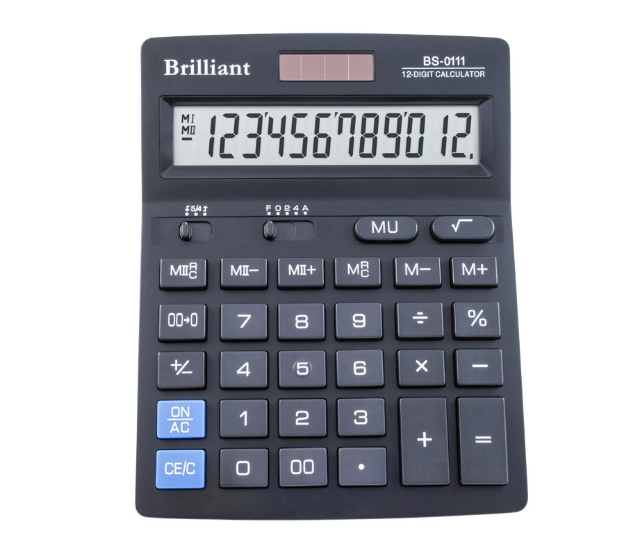 Калькулятор бухгалтерский BS-0111, 12 разрядов, 140х176х45мм, черн. Brilliant - фото 3