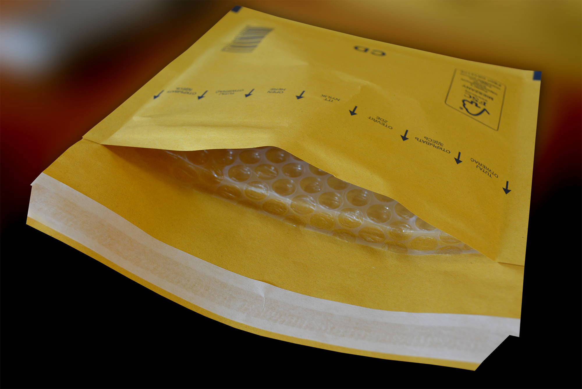 Конверт бандерольний D/14, 180x265(200x275+50)мм., повітряний прошарок, відривна стрічка, коричн. Optimail - фото 2