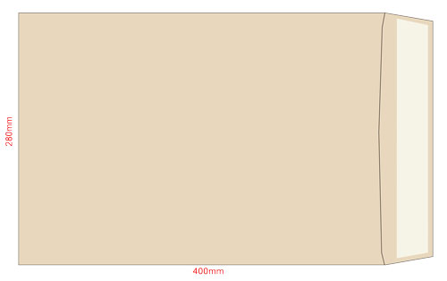 Конверт E4 (280*400), відривна стрічка, боковий клапан, крафт, 110г/м2 Optimail - фото 1