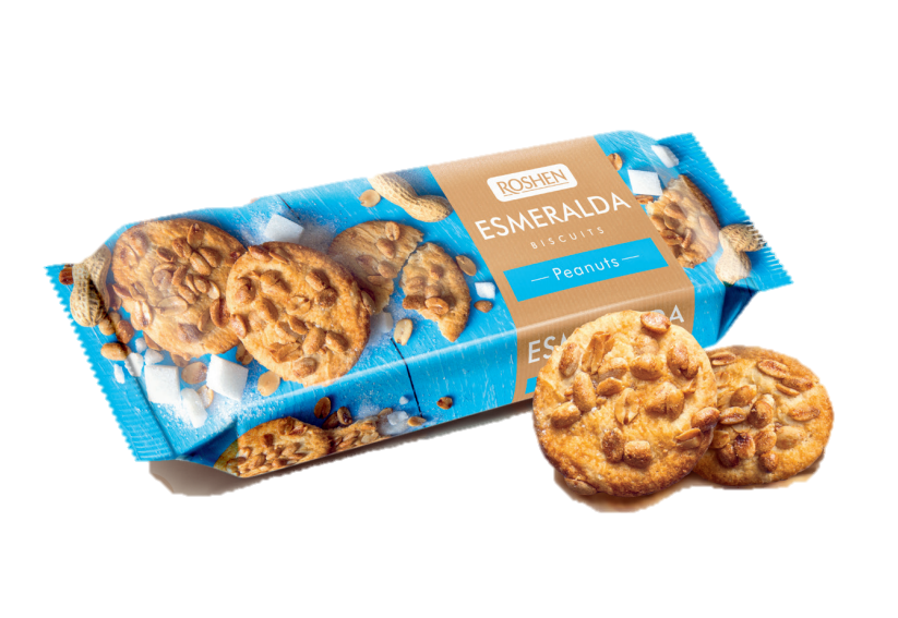 Печенье Эсмеральда с арахисом, 150гр. Roshen - фото 1