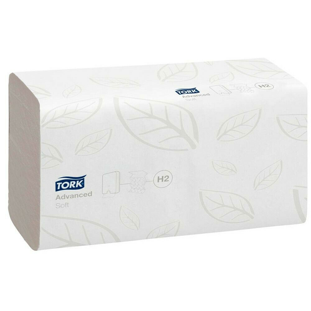 Полотенца листовые W (Multifold)-складка 2-сл., 136лист.(21,2*8,5/34см.), сист. H2, цел.+макул., бел Tork - фото 2