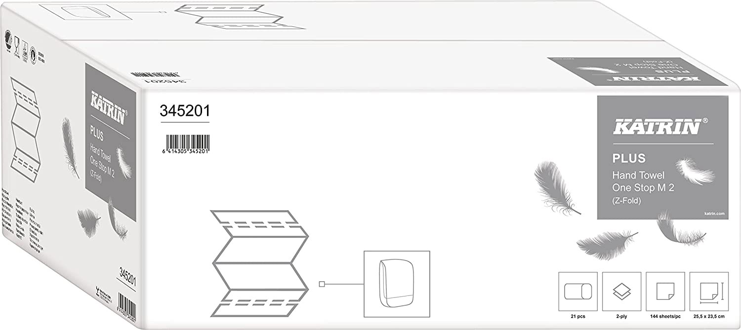 Рушники W (interfold)-складкаі з целюлози 2 шари, 25,5*23,5см., 144шт., One -Stop (345201) Katrin - фото 1